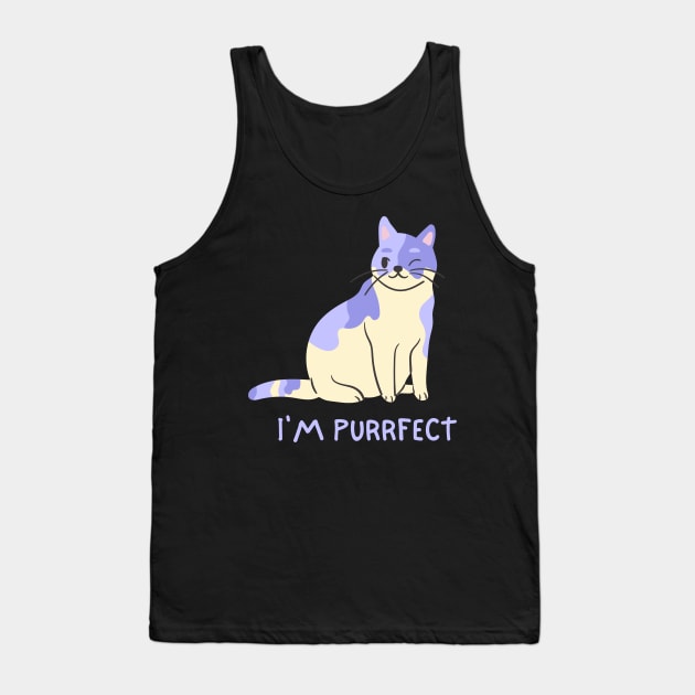 I'm purrfect | Cute cat that blinks Tank Top by gronly